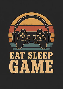 Eat Sleep Game Retro Design