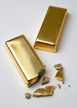 Gold bars and fragments