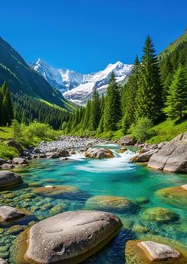 Mountain River Landscape
