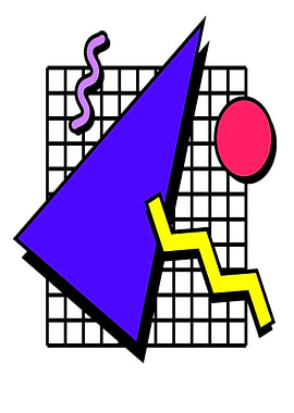 Retro 80s Abstract Geometric Design