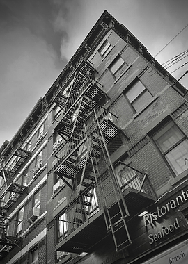 New York City Apartment Building Fire Escapes