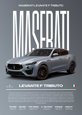 Maserati Levante F Tributo Car Poster