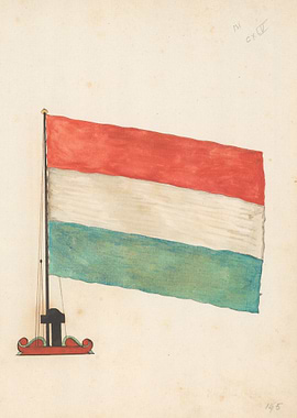 Watercolor of a Flag on a Pole