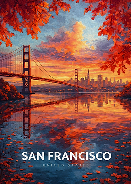 San Francisco Golden Gate Bridge Sunset