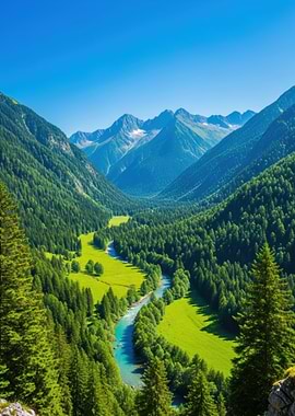 Mountain River Landscape
