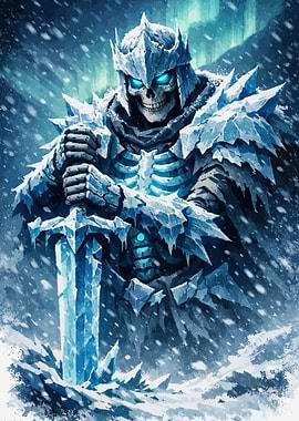 Ice Skeleton Warrior with Sword