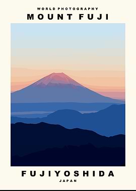 Mount Fuji Fujiyoshida Travel Poster