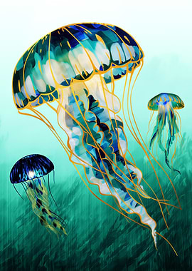 Golden-Edged Jellyfish Dance