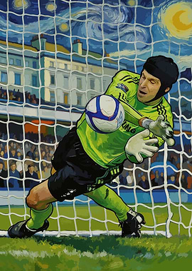 Goalkeeper Diving for Soccer Ball