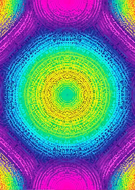 Psychedelic Rainbow Mandala Pattern