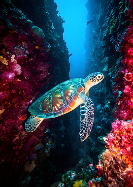 Sea Turtle in Coral Canyon