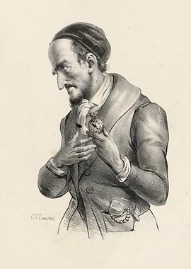 Man examining a pocket watch