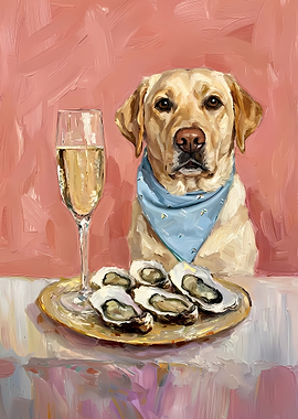 Dog with Oysters and Champagne