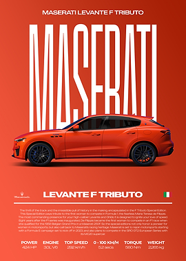 Maserati Levante F Tributo Car Poster