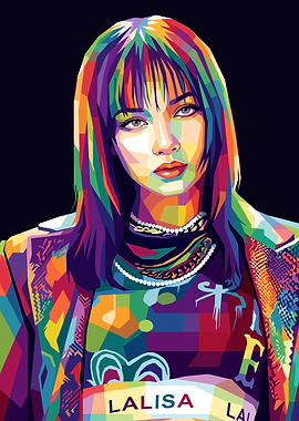 Colorful Pop Art Portrait of Lisa