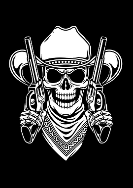 Cowboy Skull with Guns