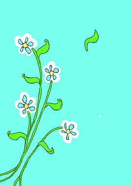 Windswept Daisy Flowers Illustration