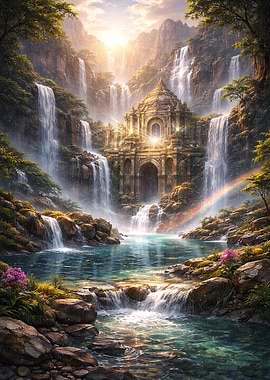 Enchanted Waterfall Temple