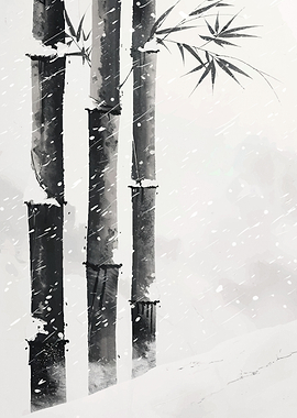 Bamboo in Snow