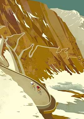 Cyclists on a Mountain Road