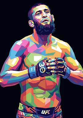 Khamzat Chimaev Pop Art Portrait