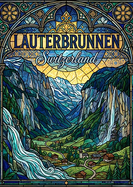 Stained Glass Launterbrunnen Switzerland