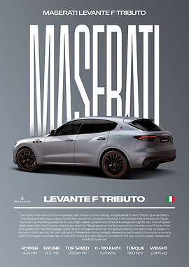 Maserati Levante F Tributo Car Poster