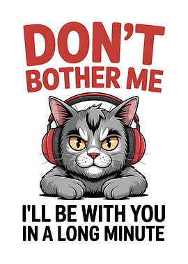 Funny Cat with Headphones