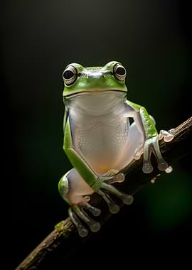 Green Tree Frog on a Branch