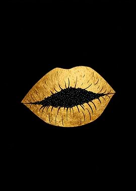 Golden Lips with Caviar