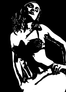 Stylized Woman in Black and White