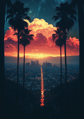Los Angeles Skyline at Sunset