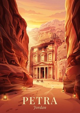 Petra Jordan Travel Poster