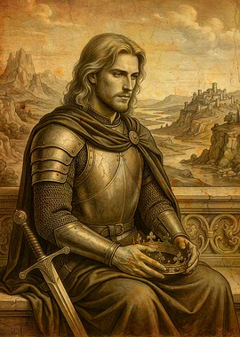 King with Crown and Sword