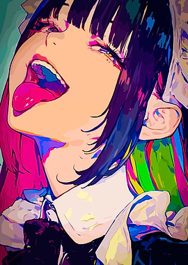 Anime Maid with Vibrant Hair