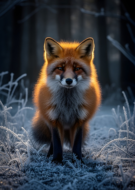 Red Fox in Frosty Forest
