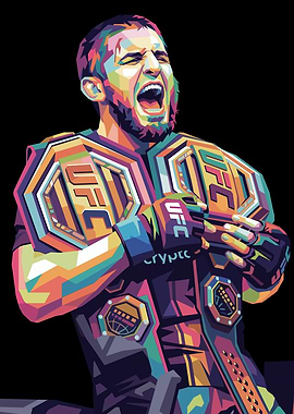 Islam Makhachev UFC Champion with Championship Belt