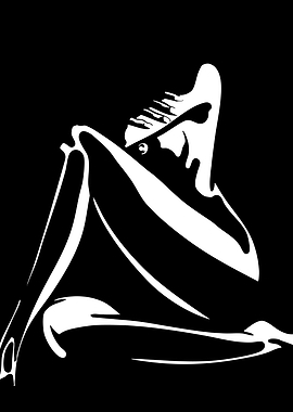 Stylized Figure in Black and White
