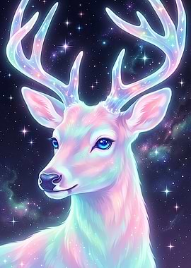 Cosmic Deer with Galaxy Antlers