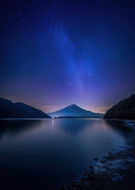 Mount Fuji Under the Milky Way