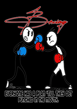 Boxing cartoon with quote