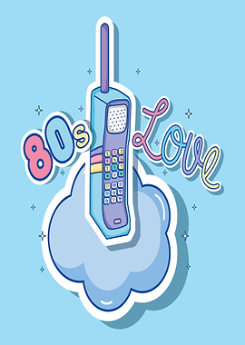 80s Love Retro Phone Cloud