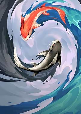Yin Yang Koi Fish
