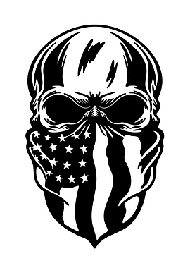 Skull with American Flag Mask