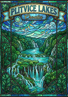 Stained Glass Plitvice Lakes Croatia