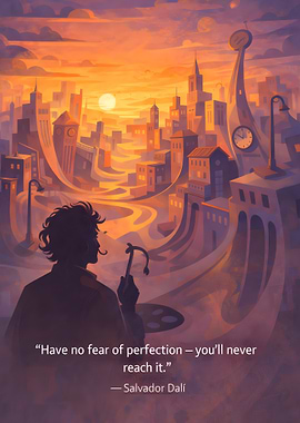 Salvador Dalí quote on surreal cityscape