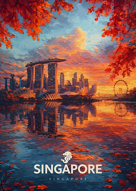 Singapore Skyline at Sunset