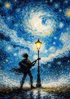 Cosmic Chords: A Guitar Recital Under the Starry Sky