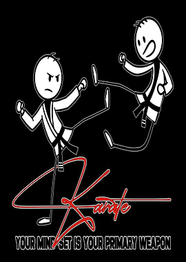 Karate Stick Figures Fighting