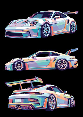 Pop Art Porsche 911 GT3 RS
